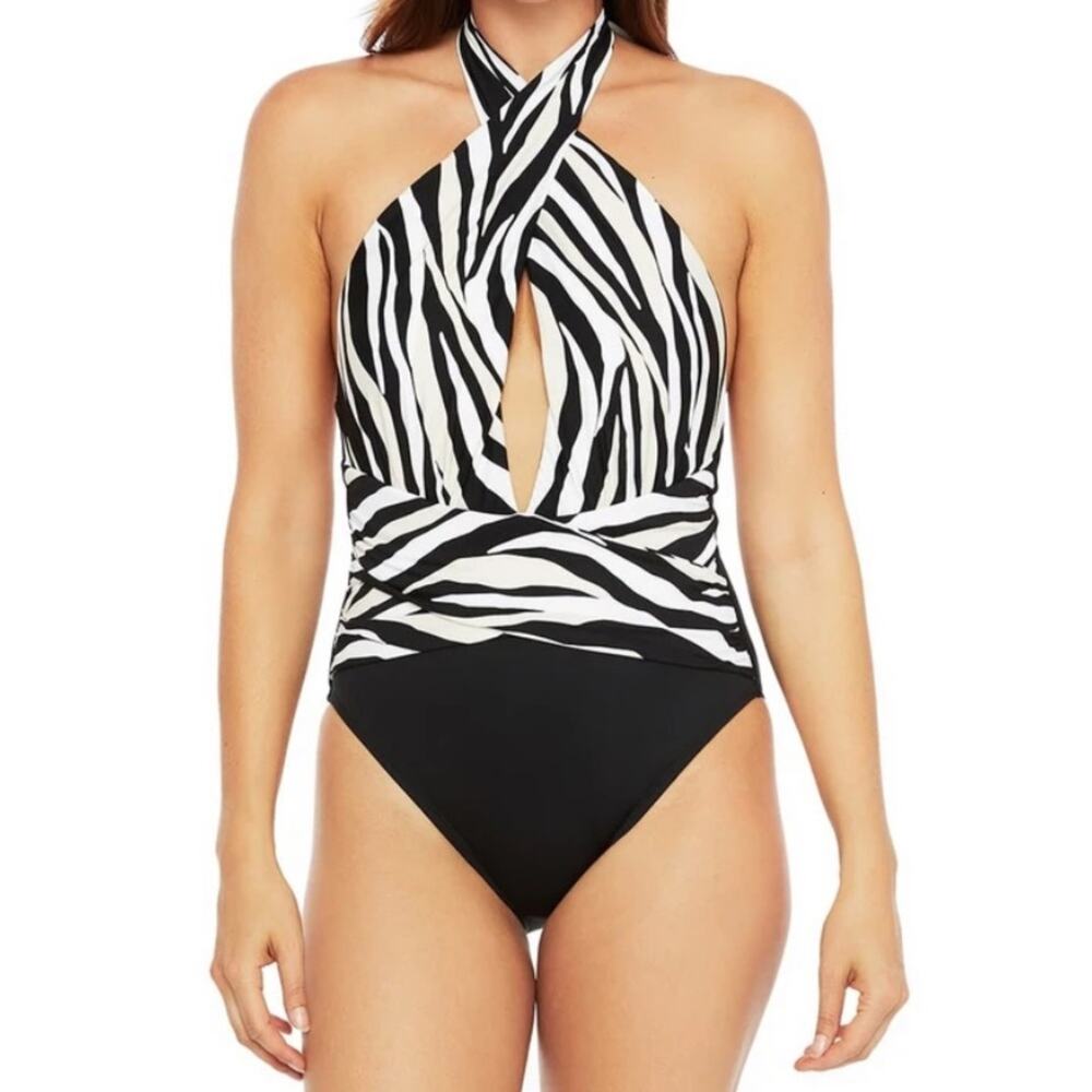 La Blanca Abstract One Piece Swimsuit New $144